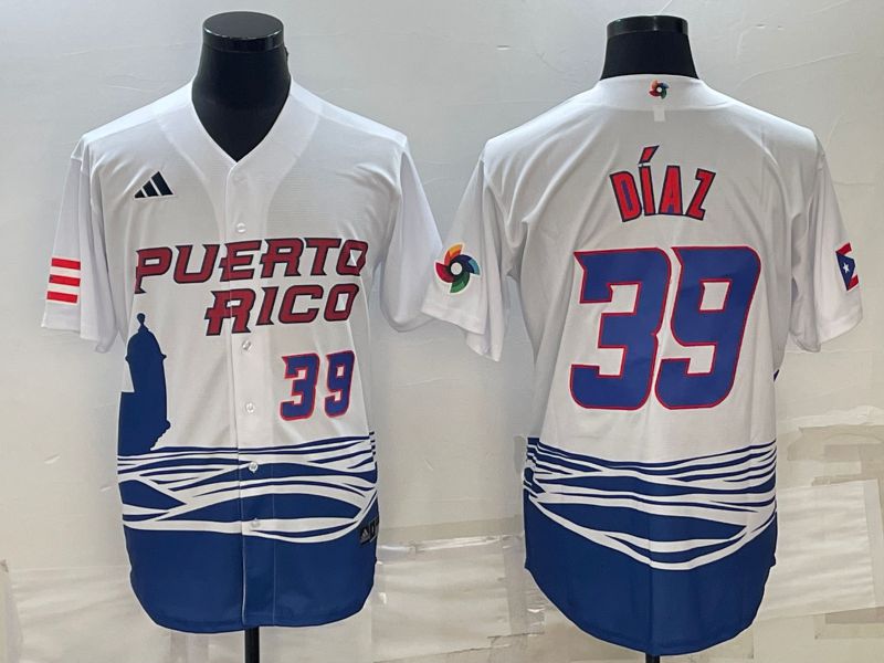 Men 2023 World Cub 39 Diaz White MLB Jersey